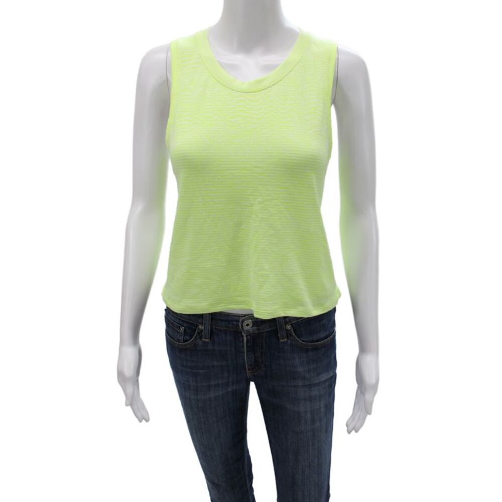 Lululemon Women Athleisure Striped Green Sleeveless Tank Pullover Size 6